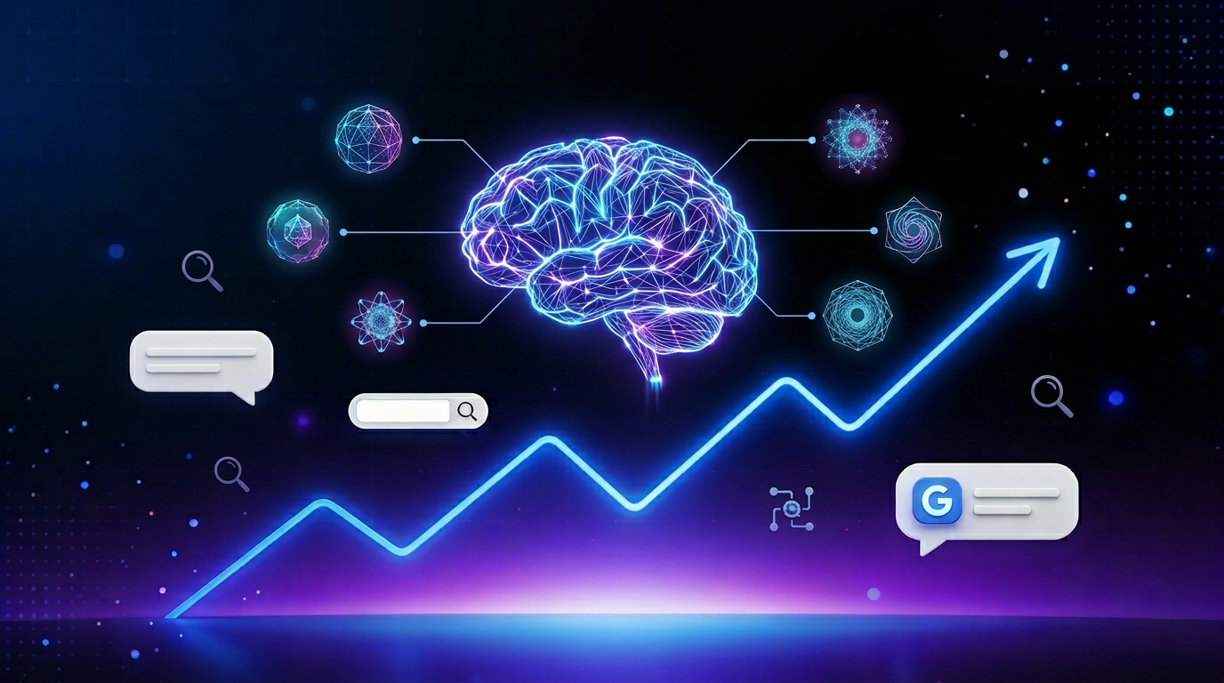 AI-powered SEO strategy showing Google rankings growth and search optimization